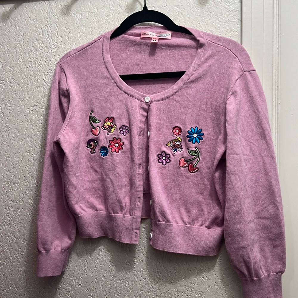 Lavender-pinkish cropped 3/4 sleeve Dolls Kill Powerpuff Girls cardigan 1X